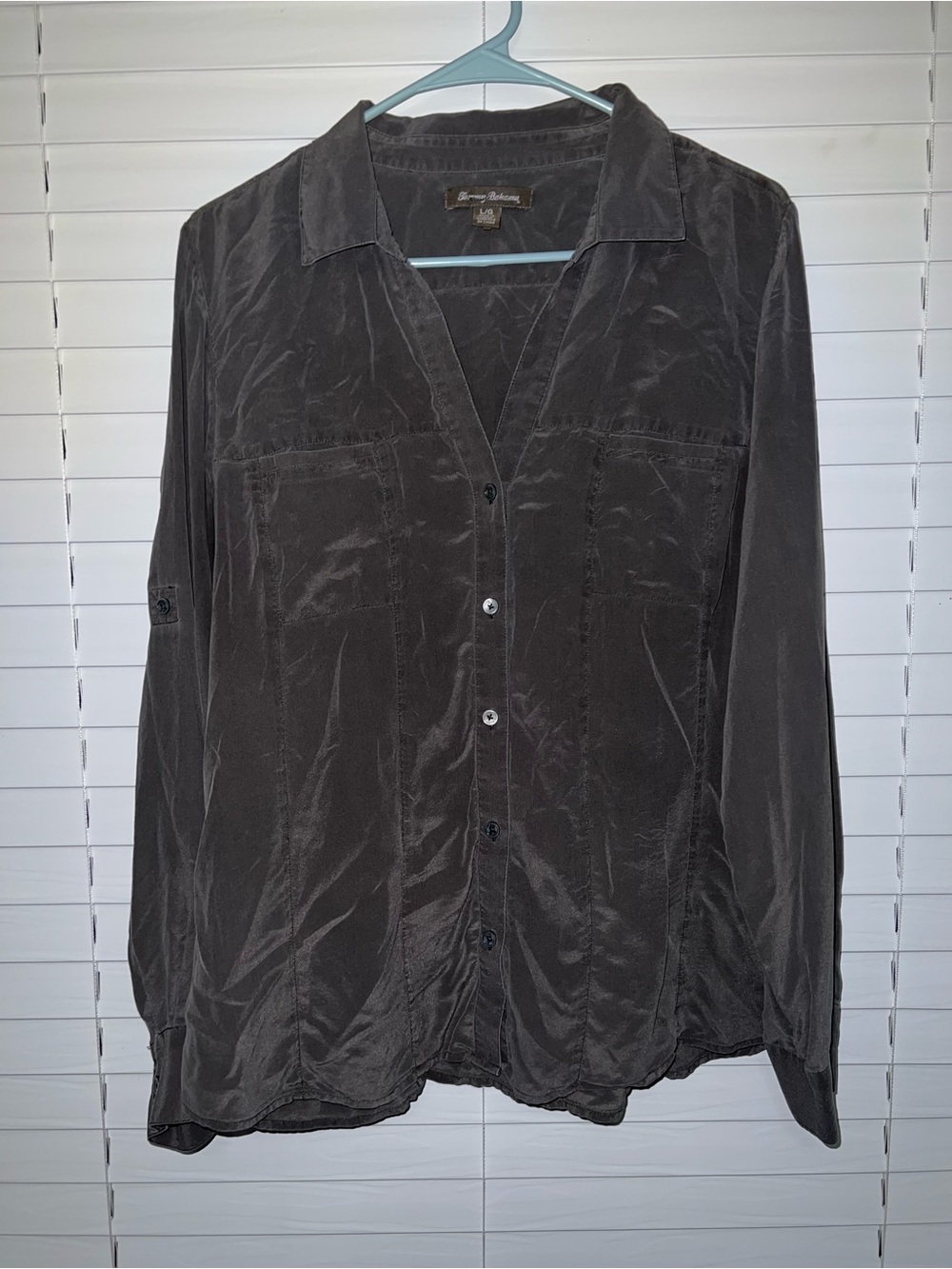 Tommy Bahama Charcoal Button-Down Women’s Blouse